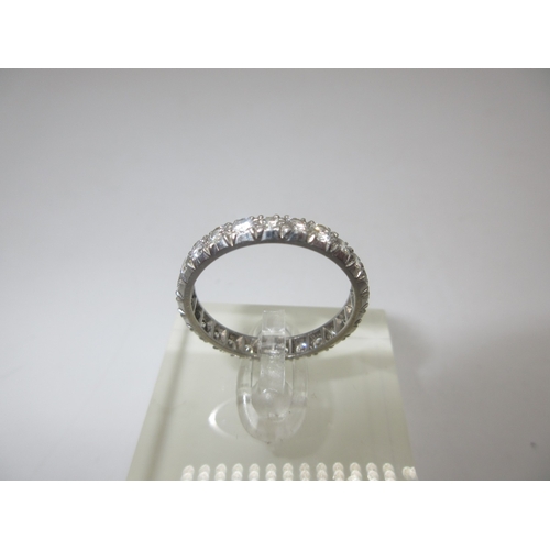 Diamond Eternity Ring Set in White Metal, 4.13g, Size S