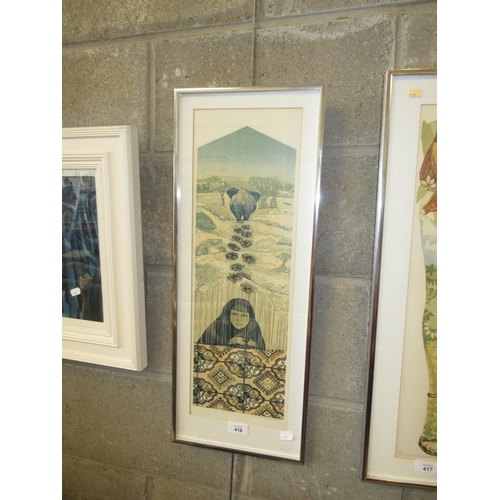 418 - Barbara Robertson, Signed Print, Footprints, 8/18