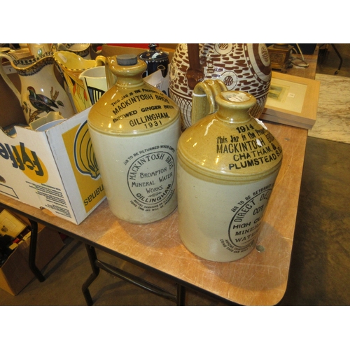 10 - Two Mackintosh Bros. Stoneware Mineral Water Flagons