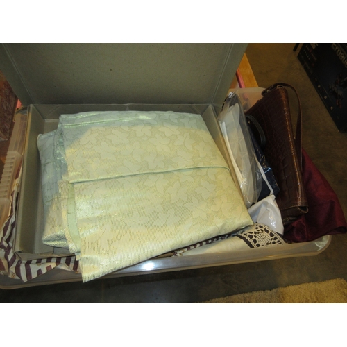 22 - 1950's Ballgown, Leather Handbag, Gloves, Christening Shawl, Dress etc