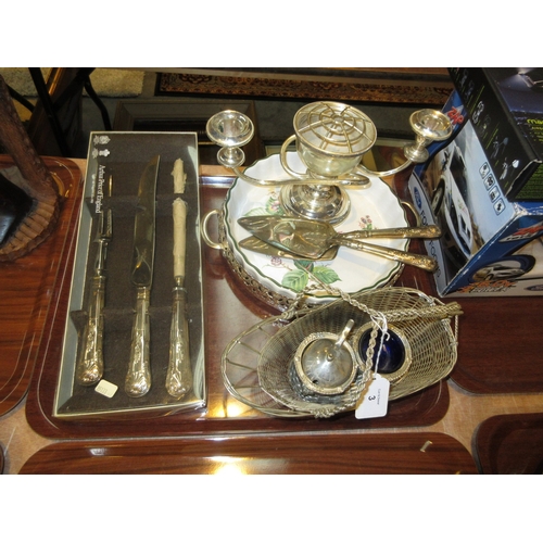 3 - Arthur Price Carving Set and Silver Plated Items