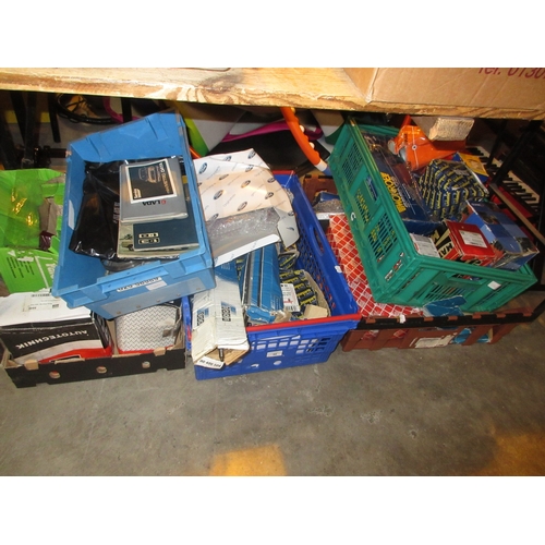 30 - Five Crates of Classic Car Spares and Handbooks