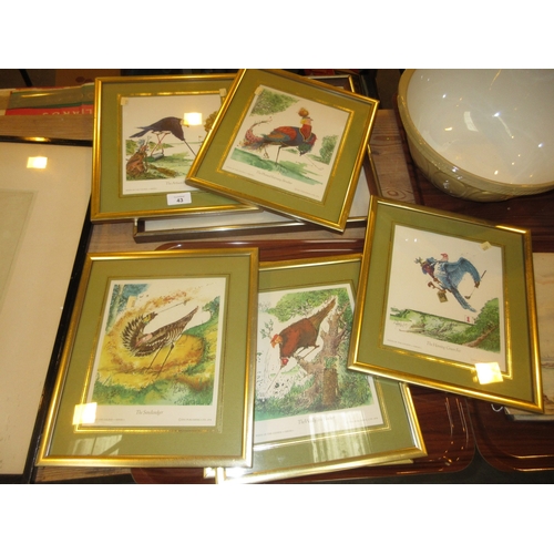 43 - Six Comical Golfing Prints