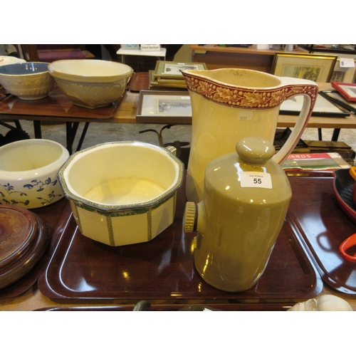 55 - Cauldon Chamber Pot, Villeroy & Boch Ewer and a Hot Water Bottle