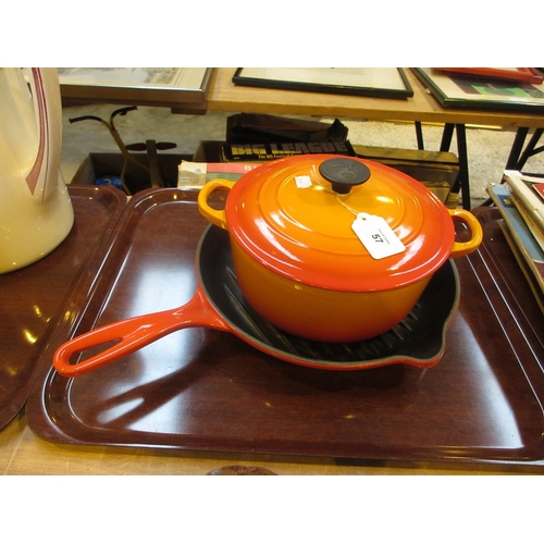 57 - Le Creuset Griddle Pan and Casserole