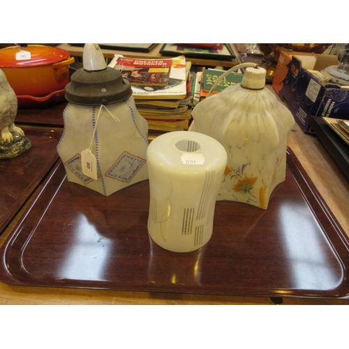 60 - Three Vintage Glass Shades