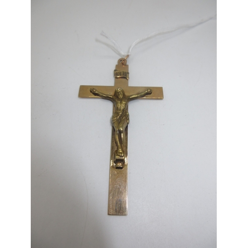 376 - Crucifix Pendant Stamped SP 10K 20.18g