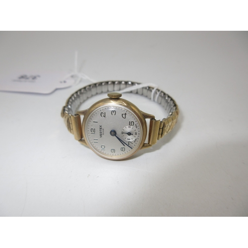 378 - Vertex Revue Ladies 9ct Gold Watch on a Metal Expanding Strap