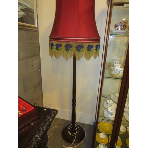 698 - Turned Pillar Standard Lamp with Shade