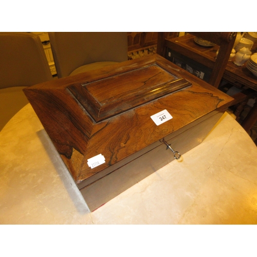 19th Century Rosewood Work Box, 76x25x17cm h