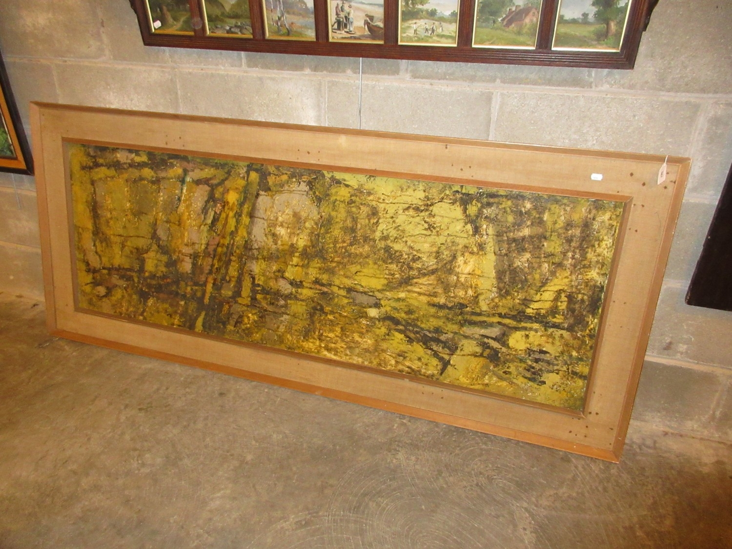 RBG, Oil on Board, Abstract, 57x166cm