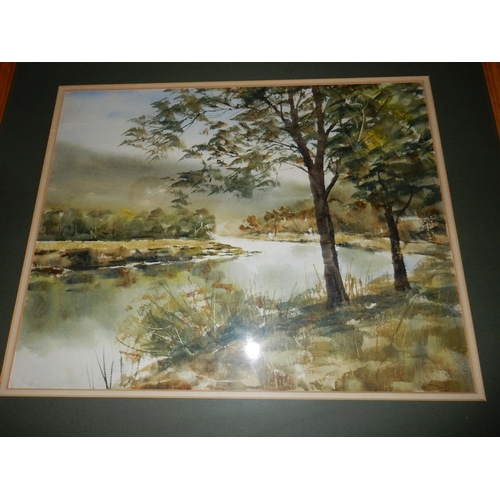 1 - John Hayden.  A signed watercolour - Bournemouth Belle, framed and glazed - 11in. x 27in., a waterco... 