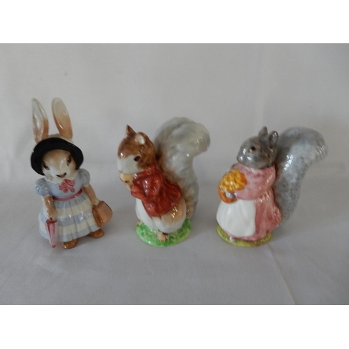 134 - Two Beswick Beatrix Potter figures - Timmy Tiptoes and Goody Tiptoes and one other model of a rabbit