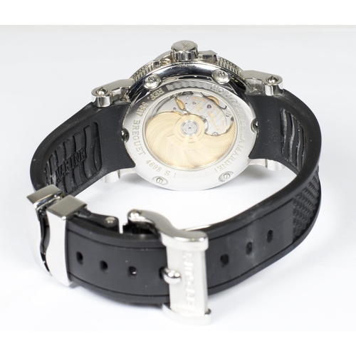 210 - A gentleman's Breguet 4698 Marine wristwatch in a stainless steel case, on a black rubber strap, com... 