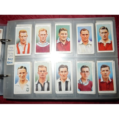 24 - An album of cigarette cards including Ogdens Football Club Colours, Simonets Ltd Local Footballers, ... 