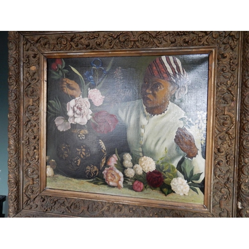 4 - A selection of decorative oils including still life, portraits, winter scenes etc.., in gilt frames