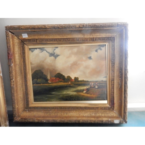 4 - A selection of decorative oils including still life, portraits, winter scenes etc.., in gilt frames