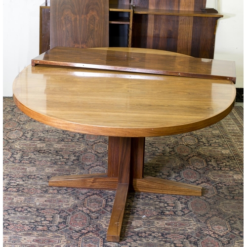 68 - A mid 20th Century Danish rosewood dining table designed by John Mortensen for Heltborg Mobler Model... 