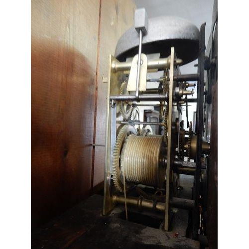 81 - An 18th Century longcase clock by Edn Courter of Ruthin, brass dial, pierced spandrels, seconds dial... 