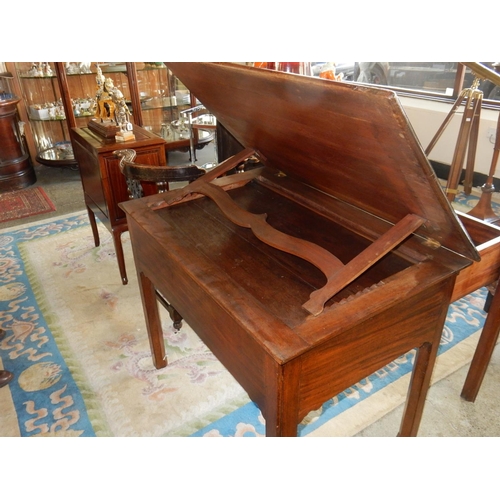 89 - A 19th Century mahogany architects table with adjustable hinged folding top, fitted drawer with slid... 