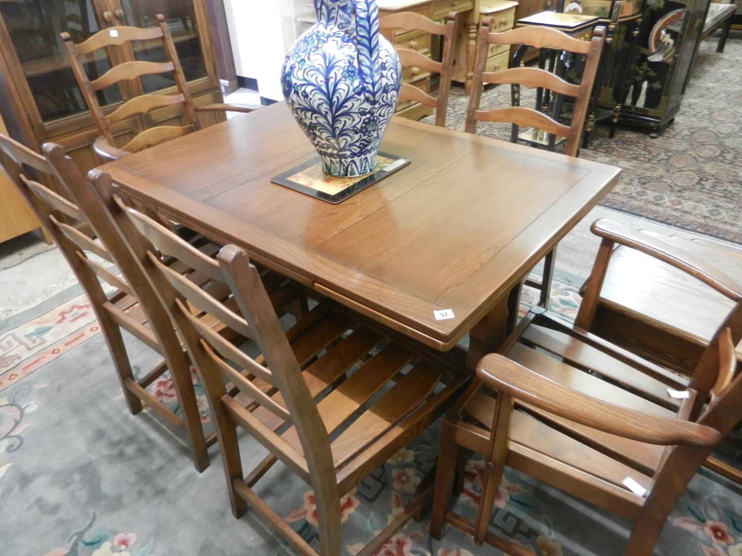 ercol old colonial dining table and chairs