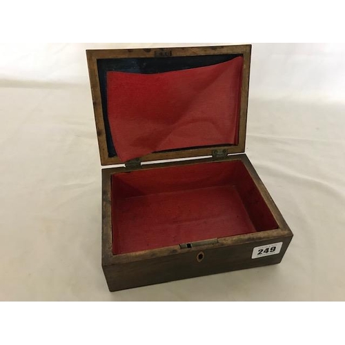 249 - A Tunbridge Ware box with parquetry lid - 7 1/2in. wide