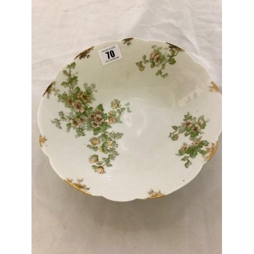 70 - A Continental porcelain part dessert service decorated flowers