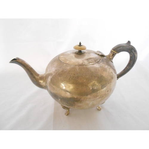 202 - A Mappin and Webb spherical teapot on four feet