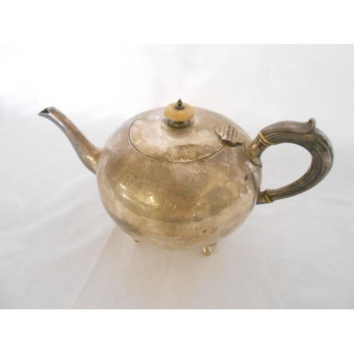 202 - A Mappin and Webb spherical teapot on four feet