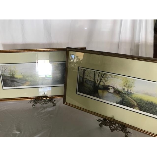 23 - Keith Cast.  Two coloured prints - Coastal View and Springtime, signed in pencil to the mounts, fram... 