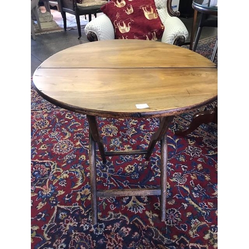 43 - A 19th Century mahogany occasional table with circular top, on turned column, three scrolling downsw... 