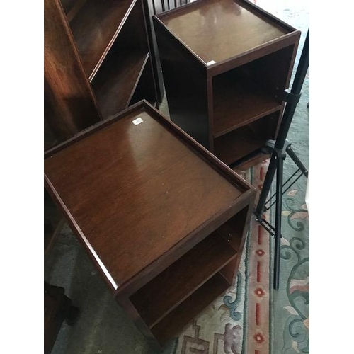 45 - A pair of mahogany bedside cabinets with open fronts fitted adjustable shelves - 13 1/2in. wide, a m... 