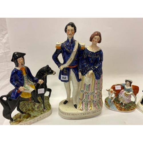 152 - A large 19th Century Staffordshire group of Prince Albert and Queen Victoria and four other Stafford... 