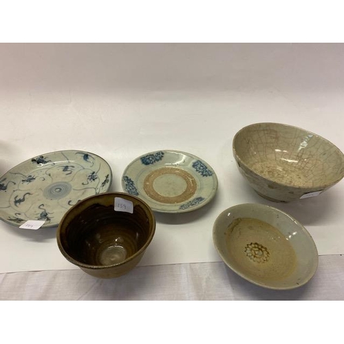 159 - A selection of studio pottery bowls, plates etc..