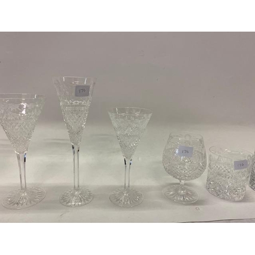 176 - An extensive part suite of Stuart Beaconsfield table glass, comprising:- eight champagnes, eight tum... 