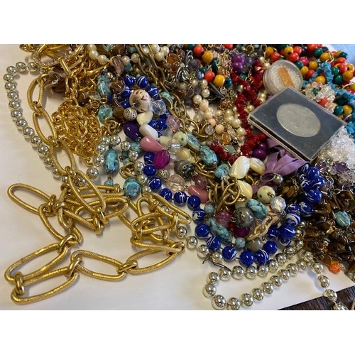 249 - A selection of costume jewellery including bead necklaces etc..