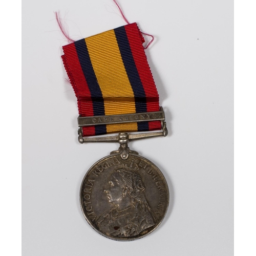 305 - A Queens South Africa medal with Cape Colony bar awarded to 6415 Pte F Denyer 1st Royal Sussex Reg