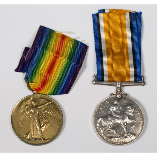 306 - A pair of First World War medals awarded to 5098 Pte W.H Harris Dorset Regiment