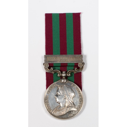 307 - An India medal with Relief of Chitral 1895 bar awarded to Pte D Martin 2nd Bat Seaforth Highlanders