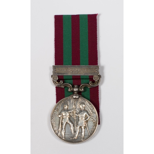 307 - An India medal with Relief of Chitral 1895 bar awarded to Pte D Martin 2nd Bat Seaforth Highlanders