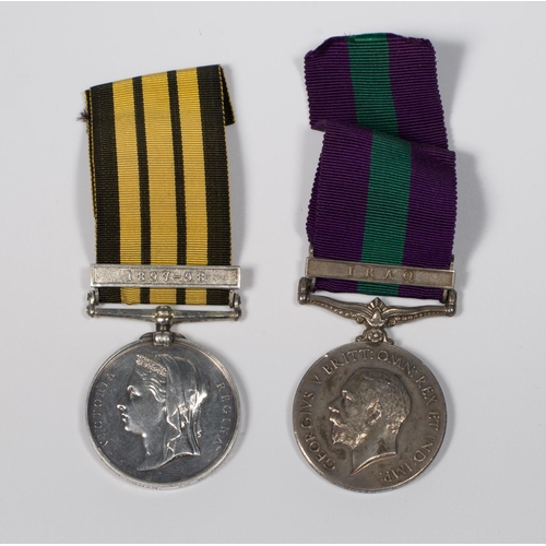 309 - An East and West Africa medal with 1891-2 bar awarded to 3479 Pte J Cowan 2nd West India Regiment an... 