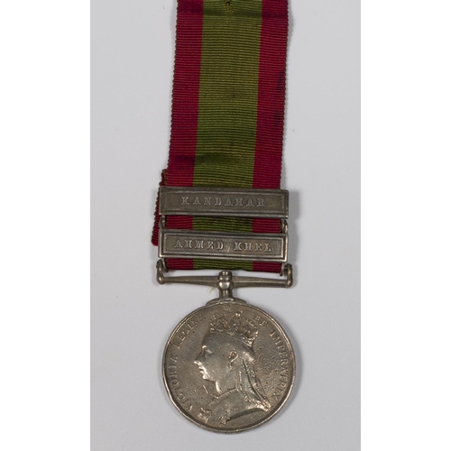 310 - An Afghanistan medal with Kandahar and Ahmed Khel bars awarded to 1395 J Jones 2/60 Foot