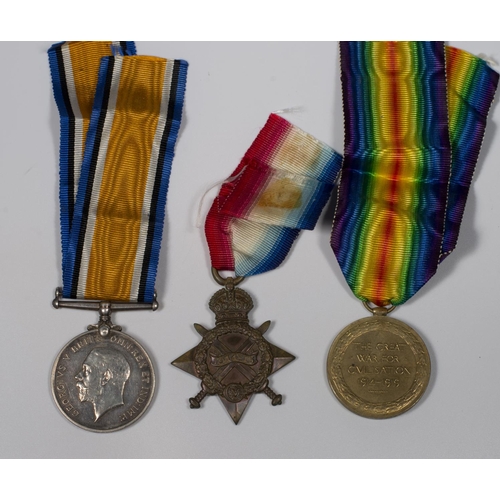 311 - A group of three First World War medals awarded to 10548 A Sjt A Simmons Dorset Regiment comprising:... 