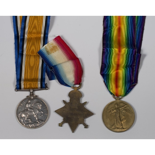 311 - A group of three First World War medals awarded to 10548 A Sjt A Simmons Dorset Regiment comprising:... 