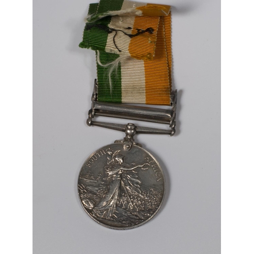 312 - A Kings South Africa medal with South Africa 1901 and 1902 bars warded to 4419 Pte W Lloyd Gordon Hi... 