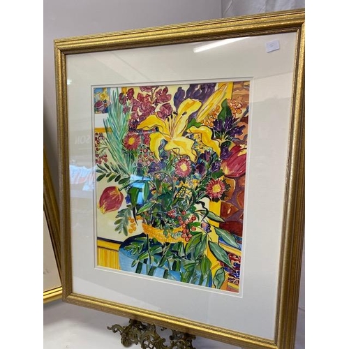 5 - Karen Kulyk.  An acrylic - Artist Garden Pogettat, mounted, framed and glazed - 23in. x 17in. and a ... 