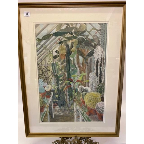 8 - Margaret Shaw.  A signed watercolour - Greenhouse, mounted, framed and glazed - 21 1/2in. x 14 1/2in... 