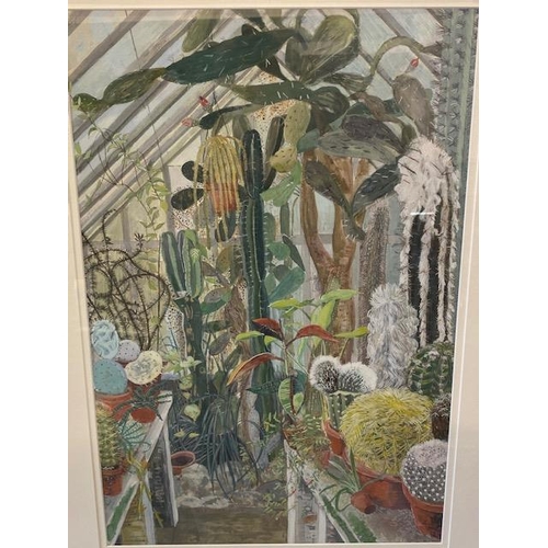 8 - Margaret Shaw.  A signed watercolour - Greenhouse, mounted, framed and glazed - 21 1/2in. x 14 1/2in... 