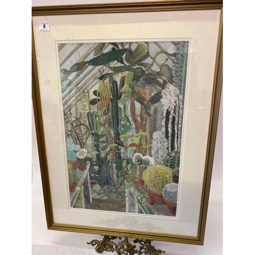 8 - Margaret Shaw.  A signed watercolour - Greenhouse, mounted, framed and glazed - 21 1/2in. x 14 1/2in... 