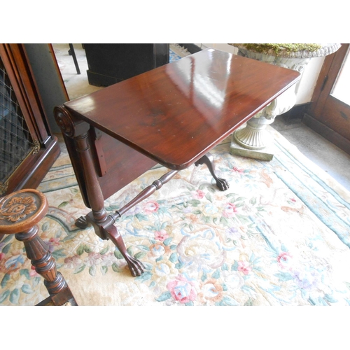 63 - A Victorian mahogany Sutherland table with roll top, two deep drop flaps, on turned legs and feet - ... 